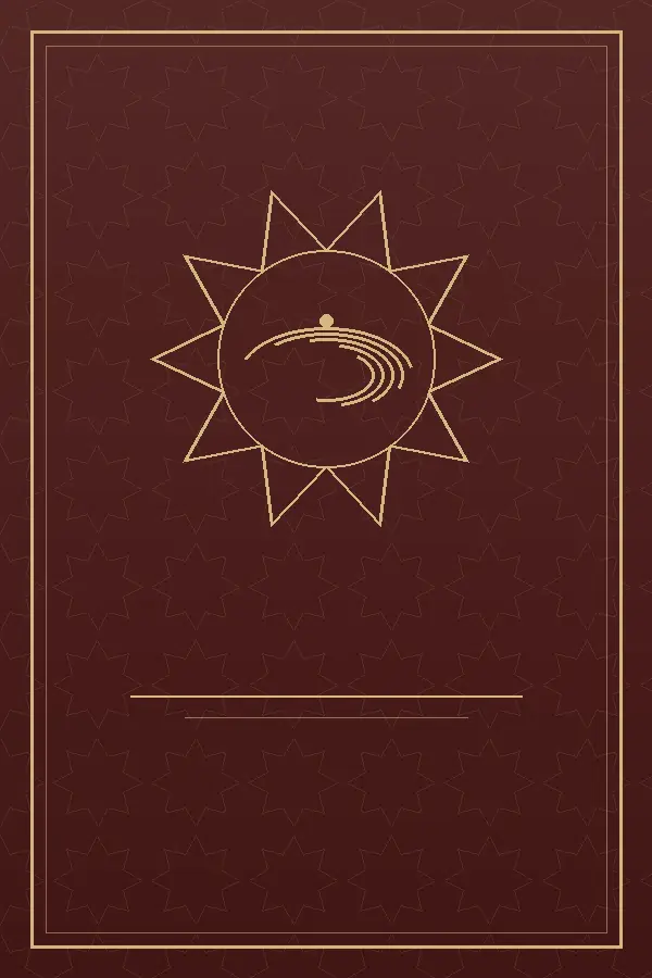 Original cover art for The Alchemy of Happiness: gold geometric star and abstract calligraphic sweep