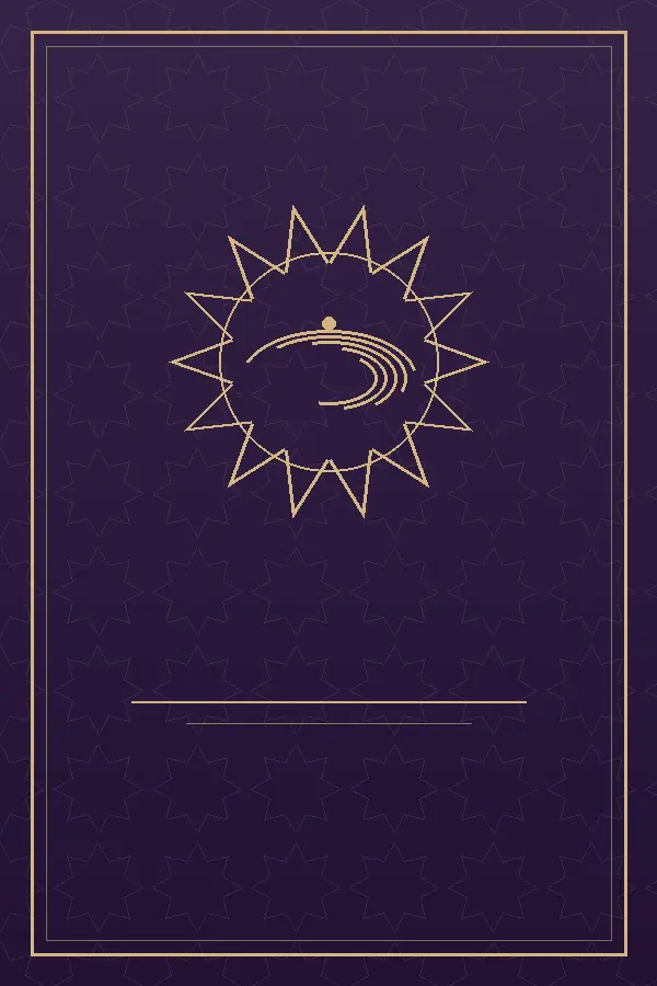 Original cover art for the Masnavi: gold geometric star and abstract calligraphic sweep